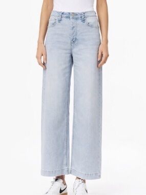 Scotch & Soda The Wave Light Wash Wide-Leg Cropped Jeans Size 32